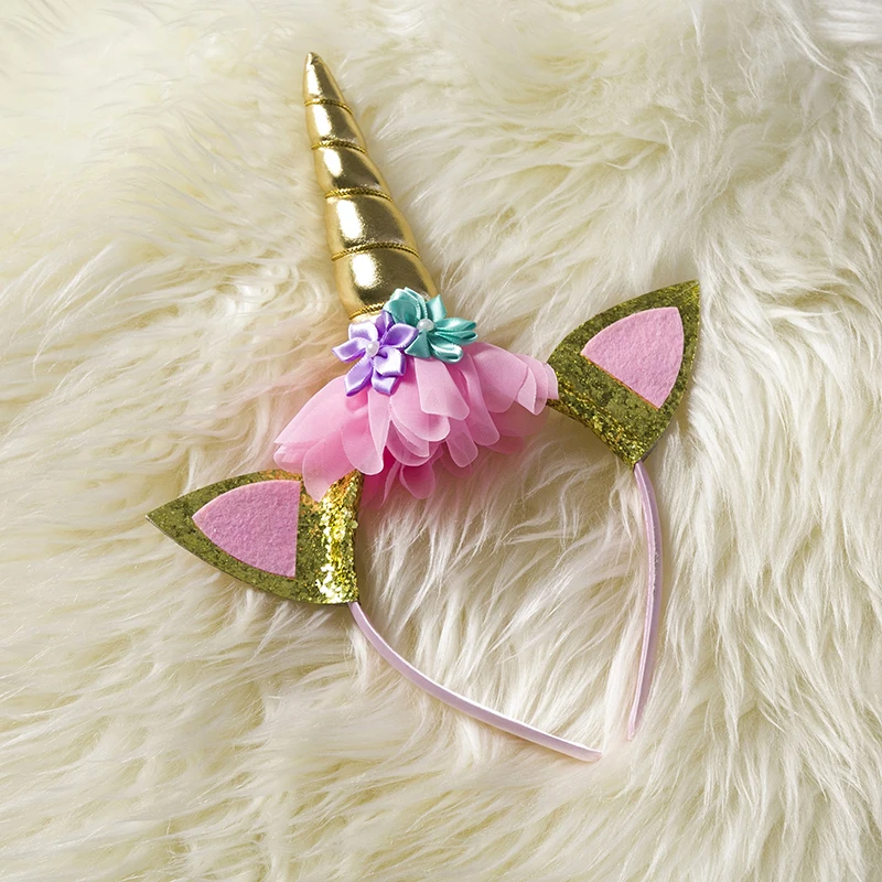 Cute Unicorn Headband Angel Wings Kids Gift Girls Rainbow Unicorn Birthday Party Decoration Cosplay Props Baby Hair Accessories