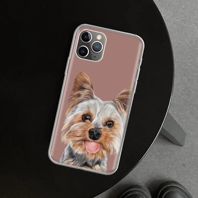 York Shire Terrier Dog Phone Case Cover For iPhone 11 12 13 Mini 14 15 Plus 16 Pro Max 17 Air 7 8 + SE Art Customized Fundas 11