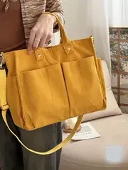 Cord-Umhängetasche Stilvolle Pendler-Schultertasche mit Mehreren Geräumigen Fächern Handtasche für Damen – Detail 21