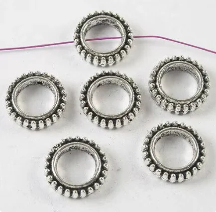 20pcs 12.8mm hole:7.4mm Alloy matel dark silver frame spacer beads HWH3701