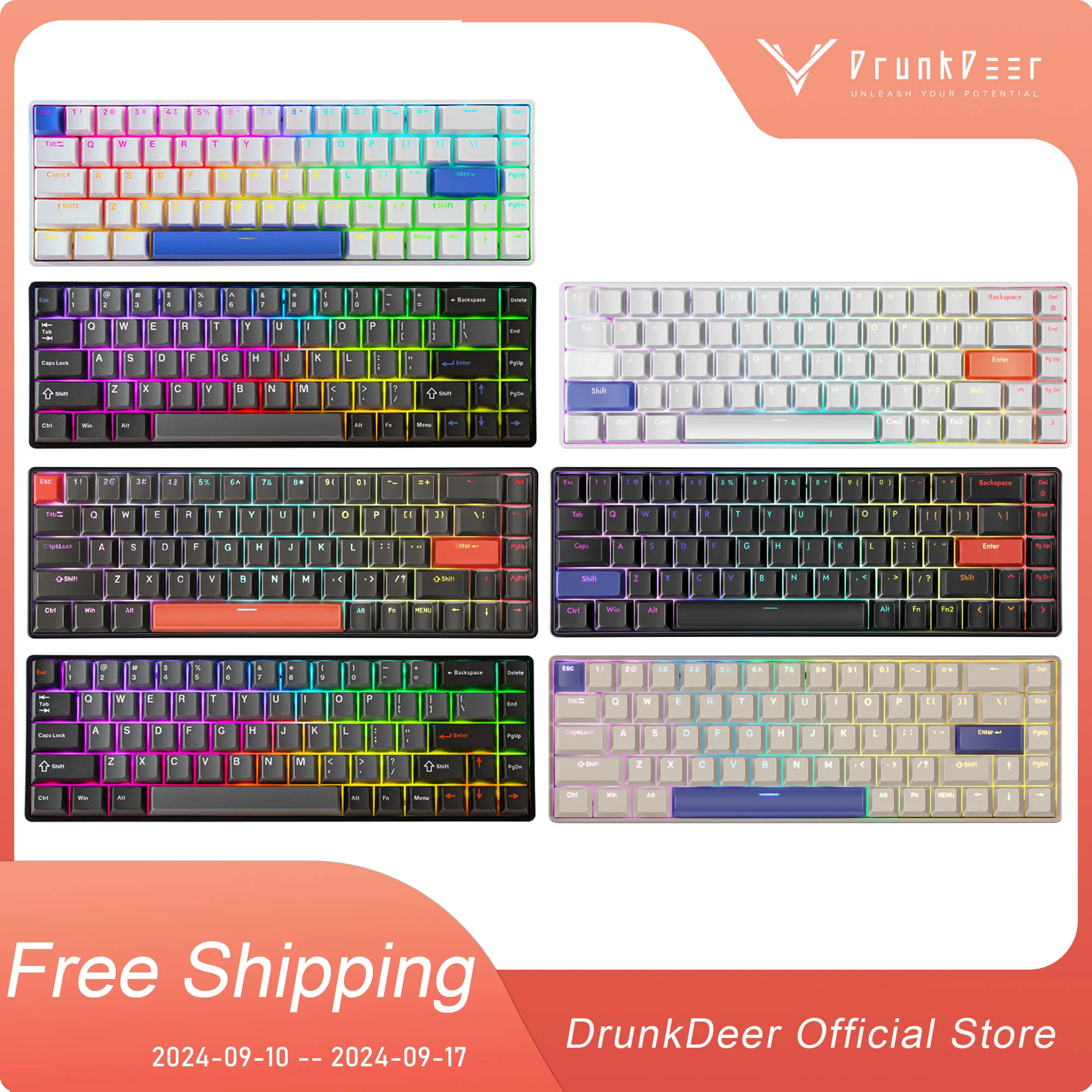 DrunkDeer G65 Mechanical Keyboard,Rapid Trigger TKL Gaming Keyboards, Hyper Fast Magnetic Switch Keyboard, RGB Compact 68 Keys