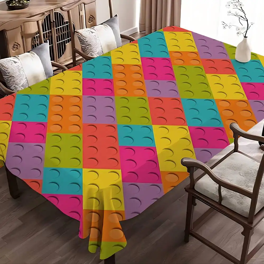 Building Toys Waterproof And Oil-proof Tablecloth Bedside Table Dustproof Decorative Cloth Living Coffee Tablecloth