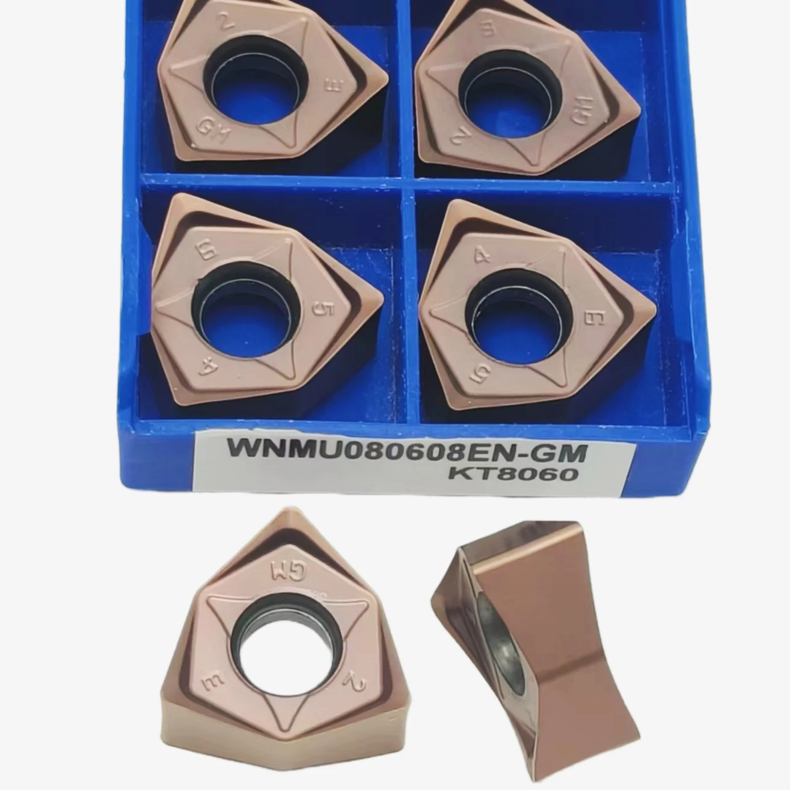 10 Stuks WNMU080608EN-GM Kt8030 Kt8060 Frezen Snijsnijmachine Carbide Inzetstukken Cnc Draaibank Draaigereedschappen Voor Roestvrij Staal