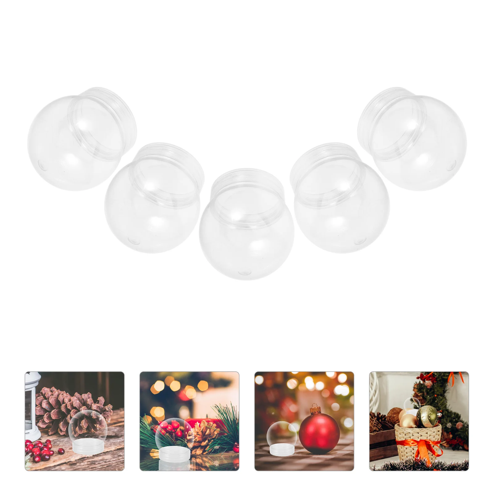 Kit de plástico de globo de nieve DIY, globos de agua redondos, forma de bola reutilizable transparente para niños