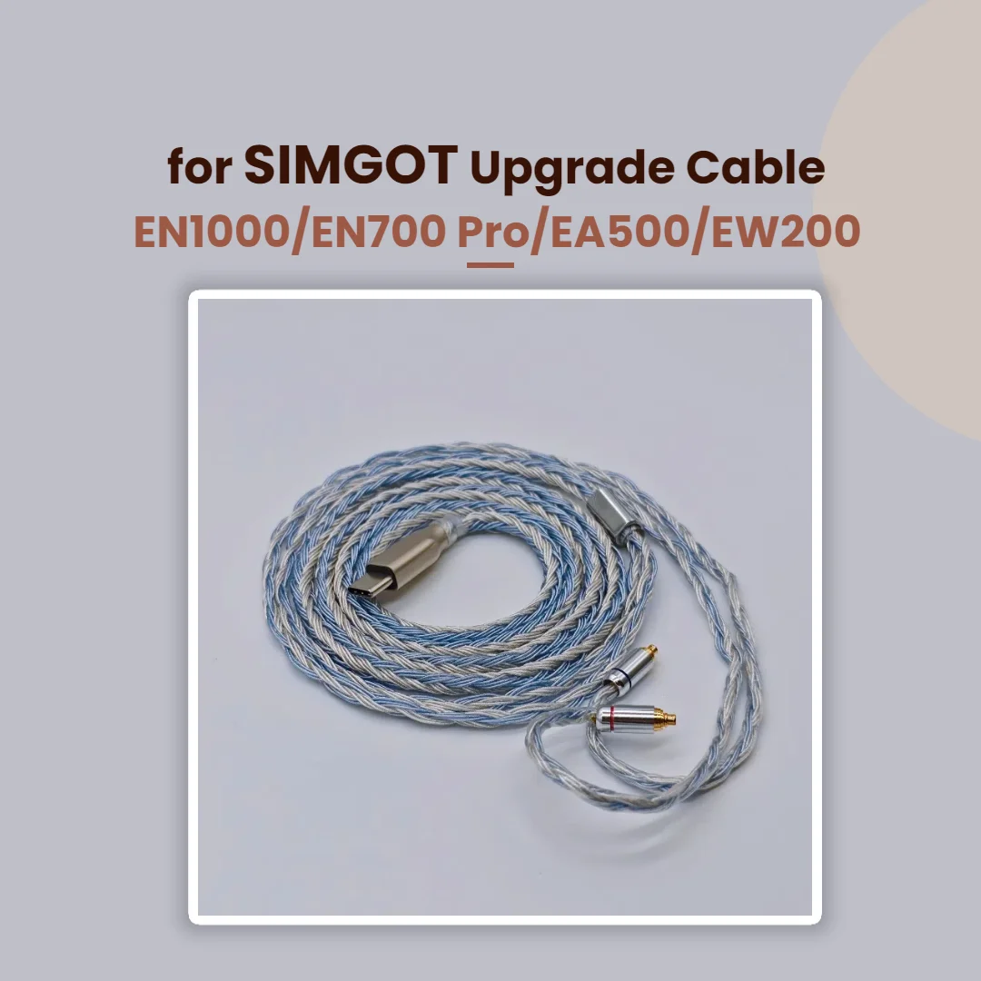 

SIMGOT Headphones Upgrade Cable - 24-Core OCC Silver-Plated Type-C for EN1000, EN700 Pro, EA500, EW200