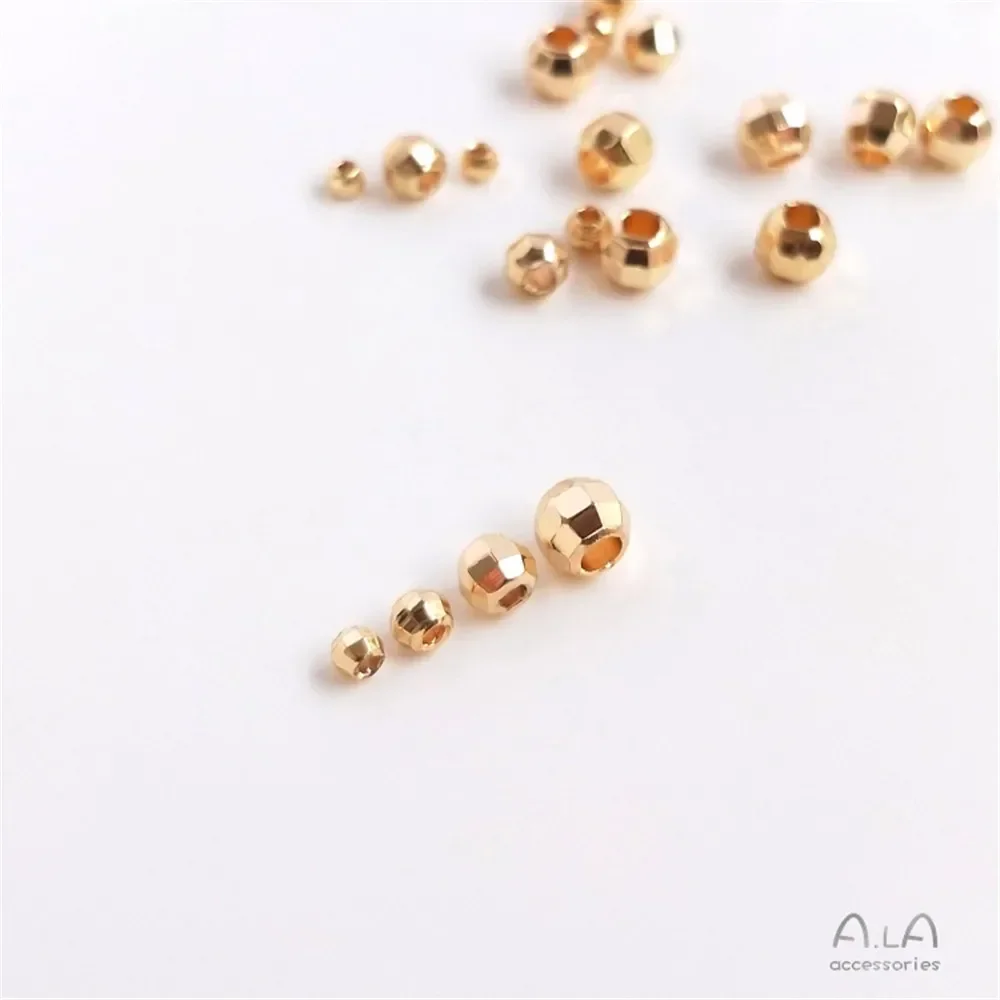 

14K Gold Accessories Cut Laser Beads Cut Corners Loose Beads Handmade DIY Jewelry String Decoration Bracelet Separated Beads