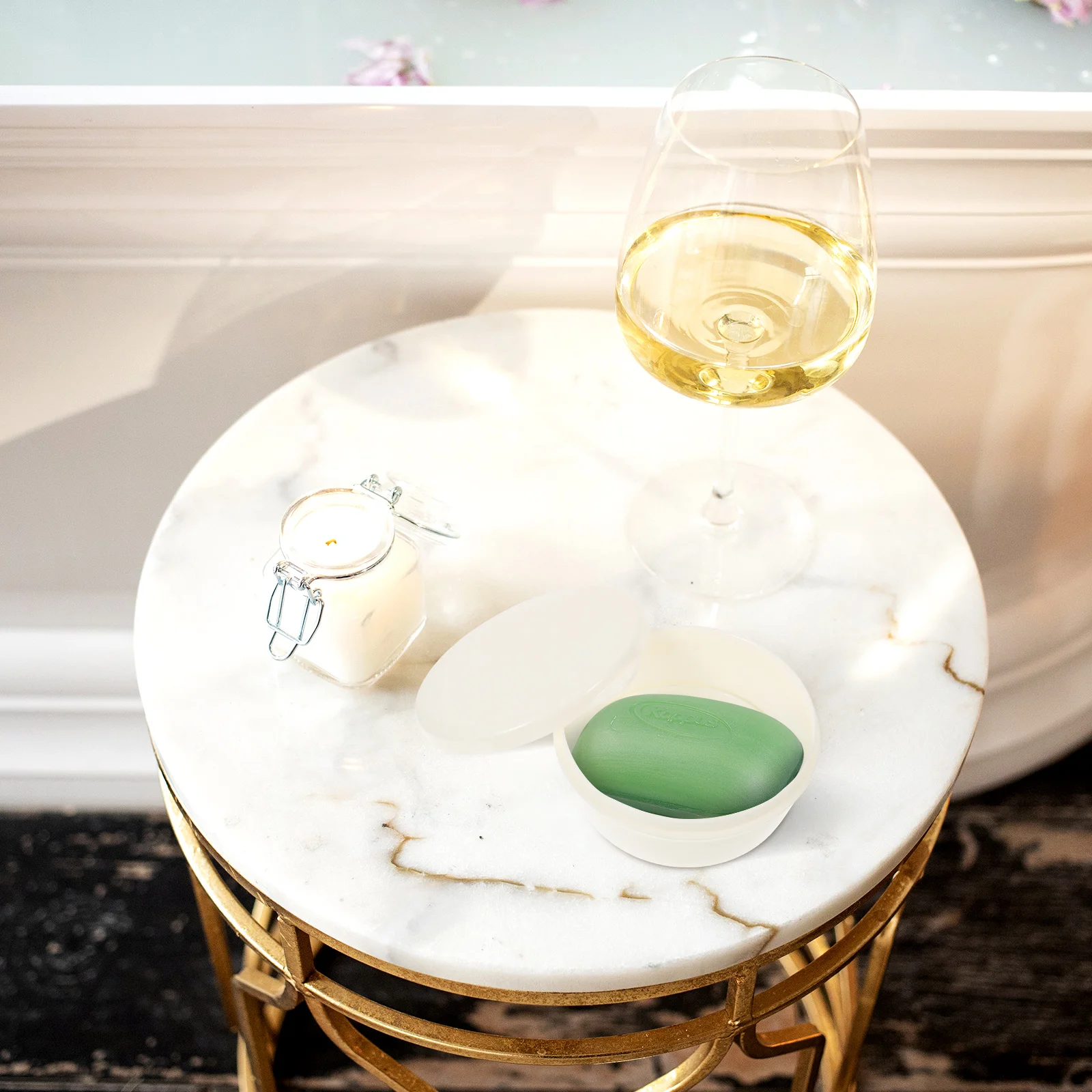 

2Pcs Portable Soap Box Bathroom Kitchen Leakproof Drainage Holder Round Dishes Case Storage Container Household Items Travel
