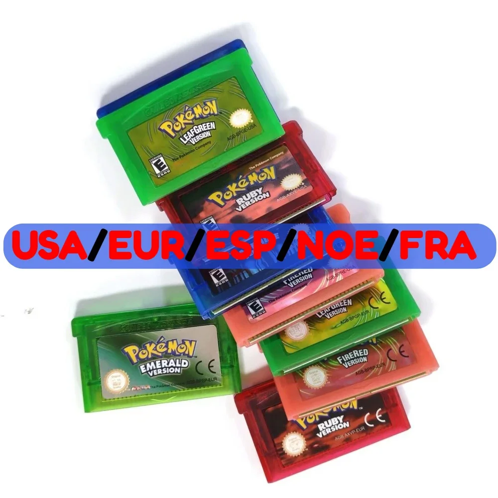 Pokemon Game Card Multi Language Version Video Game Cartridge Gift Emerald FireRed LeafGreen Ruby for GBA SP view 3