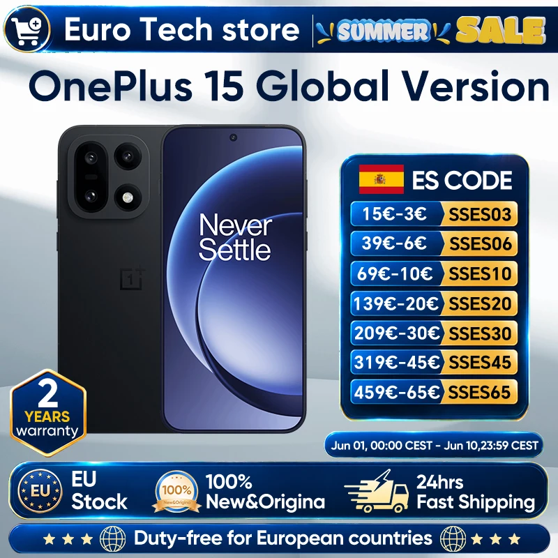 Versión Global OnePlus 15 5G Smartphone Snapdragon 8 Elite Gen 5 6.78” 165Hz 73…