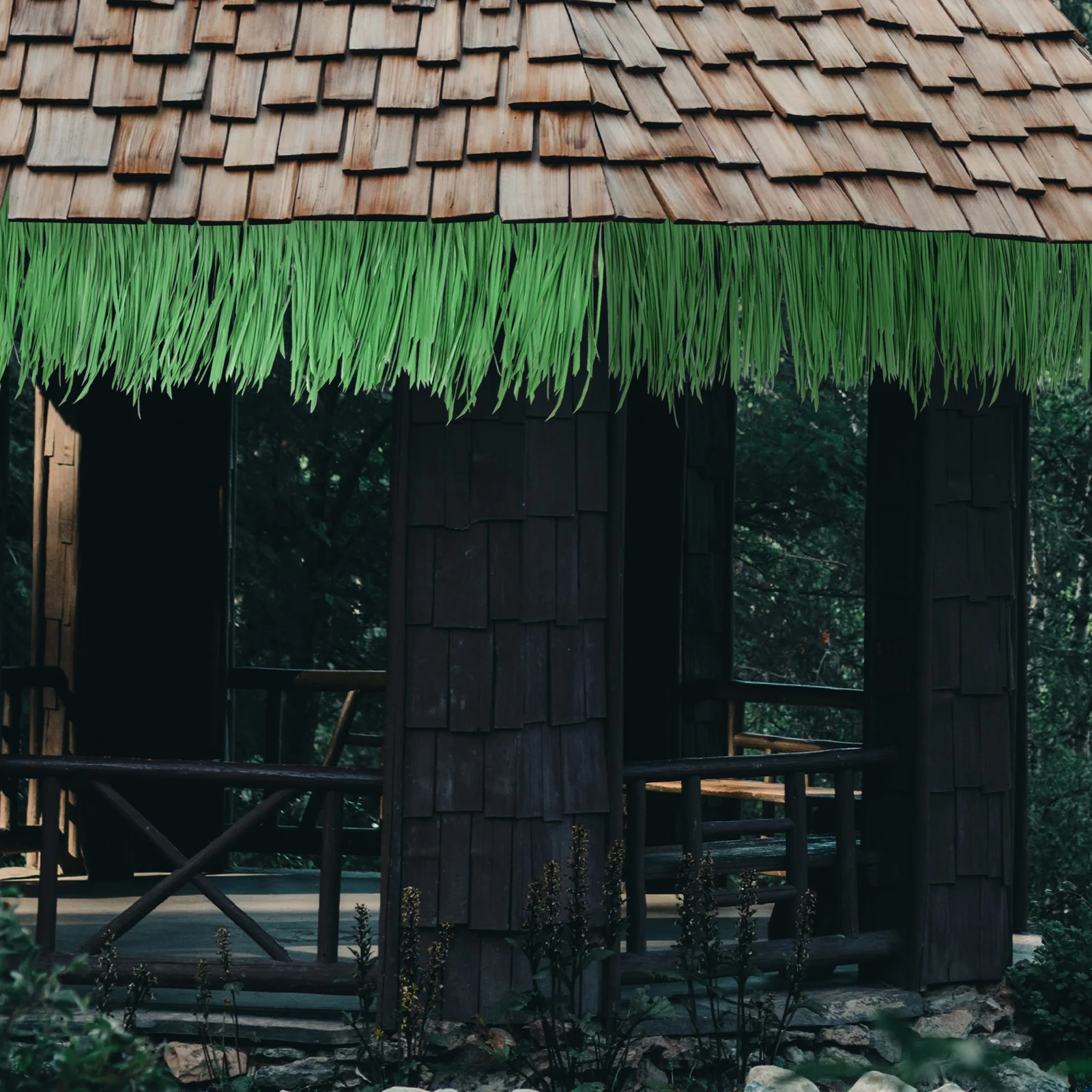 Decoración de techo de paja de simulación vívida, techo de paja falso Artificial ligero para jardín, paisajismo interior y exterior, manualidades DIY