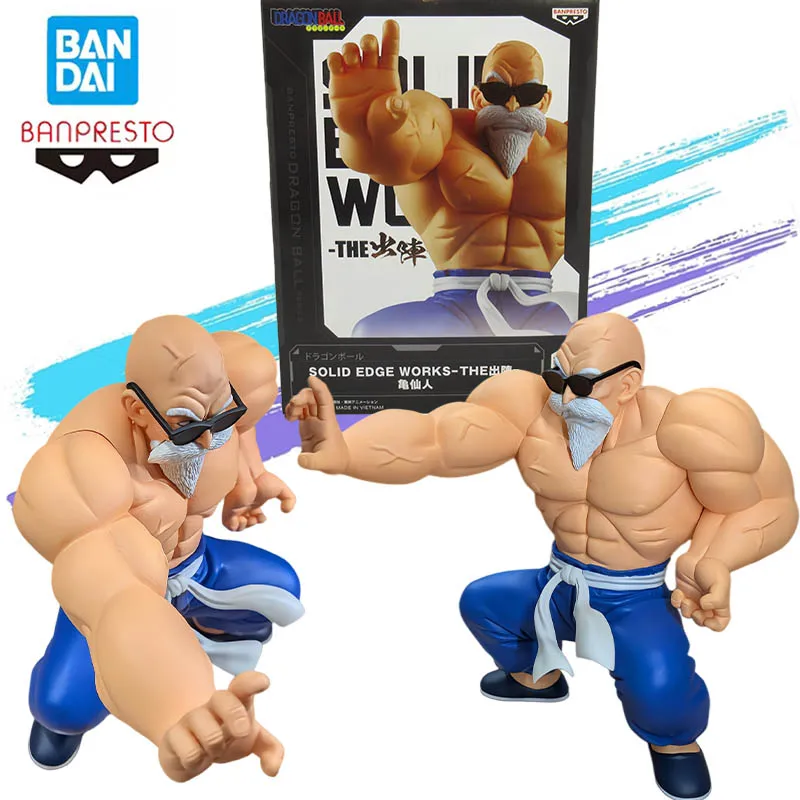 En stock, Bandai Banpresto Dragon Ball Solid Edge Works-The Master Roshi, figuras de acción de anime, modelo de juguete de regalo, auténtico, 15 cm