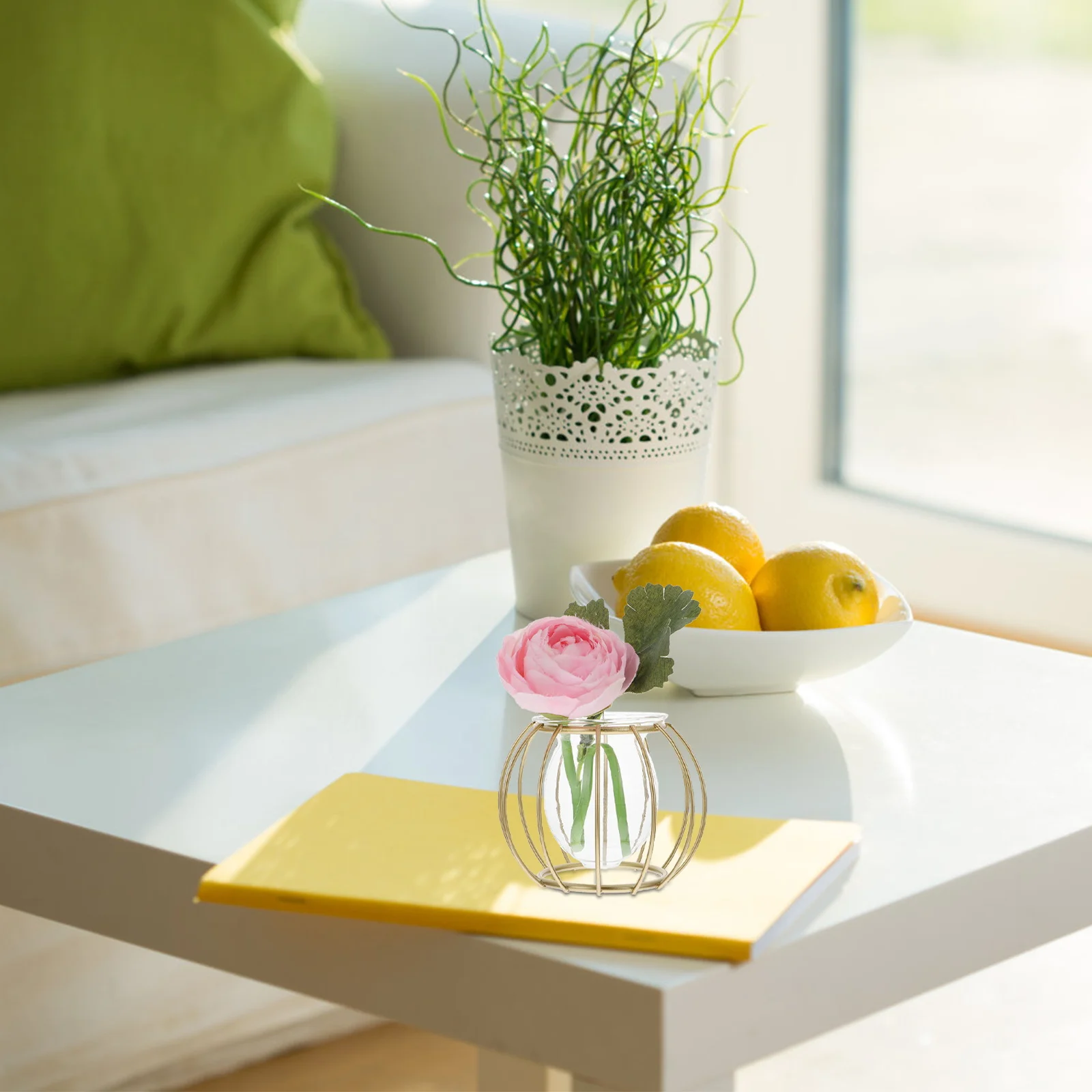 

Hydroponic Glass Vase Green Plant Container Iron Art Rack For Home Decor Geometric Flowerpot Household Vase Glass Plant Holder