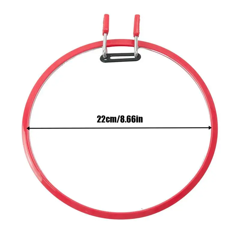 4Pcs Embroidery Stretch Hoop Frame Ring Set Round Plastic Needlecraft Sewing Tools Accessories 22cm/8.66in Random Color