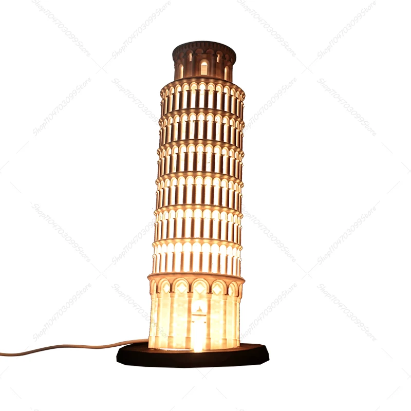 ثلاثية الأبعاد مطبوعة برج بيزا المائل بناء الشمعدان شمعة حامل جمع ديكور المنزل سطح المكتب هدية