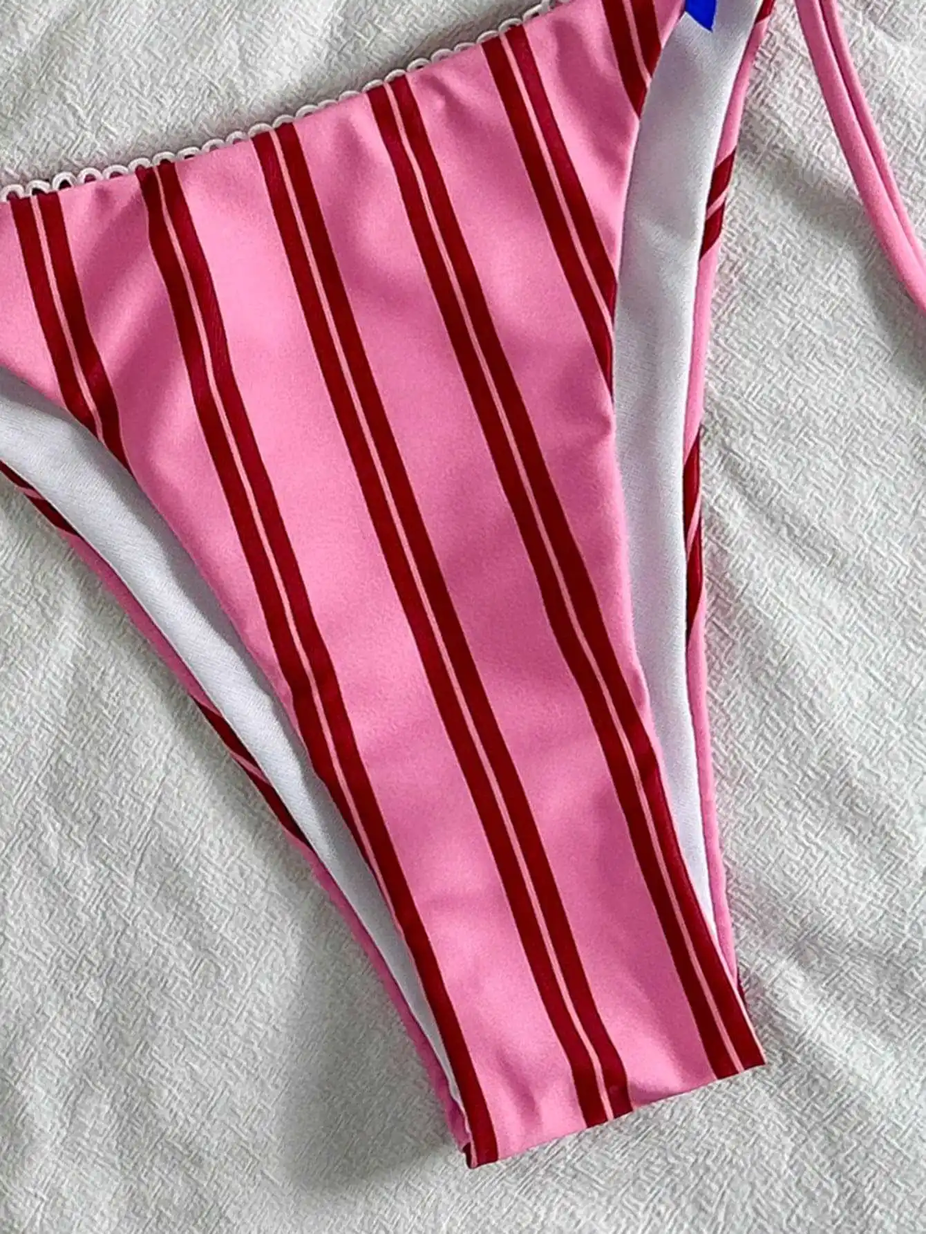 sexy pink striped blue bow halter back tie micro bikinis sets two pieces thong swimsuits bathing suit swimwear biquini tankini