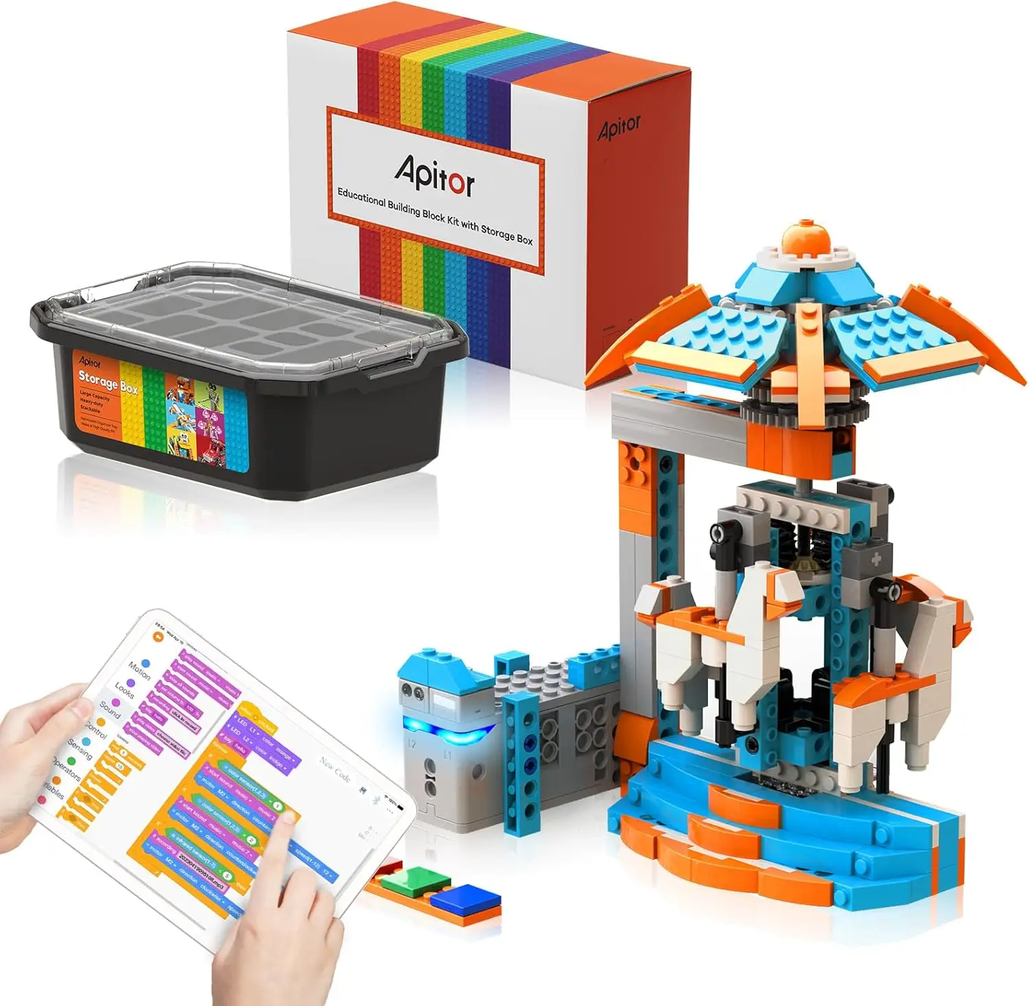

Apitor Robot Building Kit 10 in 1 Programmable APP Airplane Robotics Coding Kit Includes Large Storage Organizer Birthday Gifts