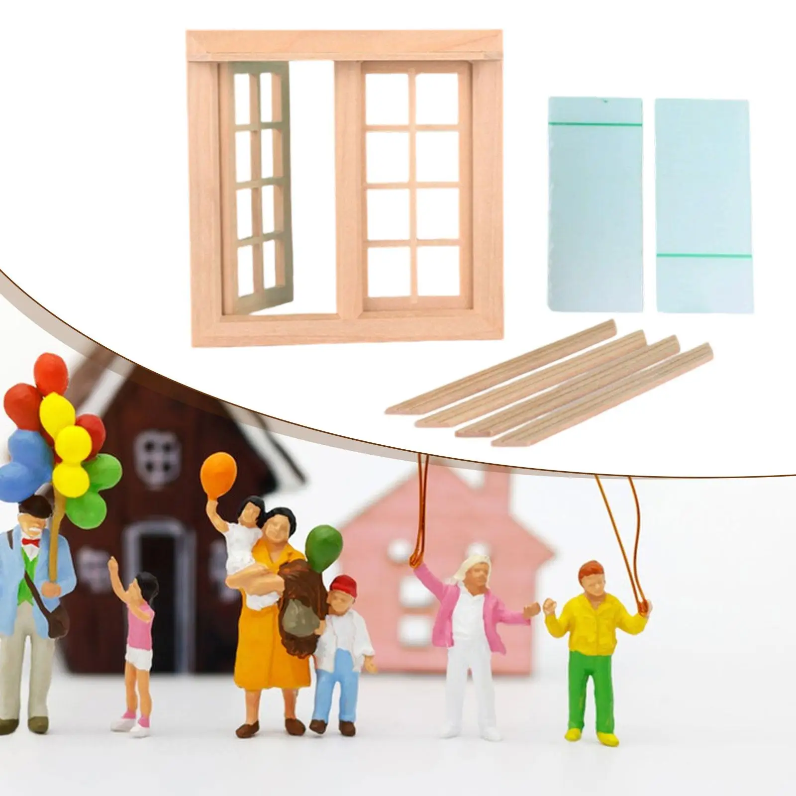 1/12 janela de casa de bonecas em miniatura móveis para casa de bonecas peças artesanais decorações de casa de boneca para artesanato diy modelo construtor fingir jogar