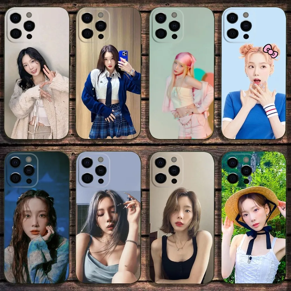 Singer K-Kim T-Taeyeon Phone Case For iPhone 16,15,14,13,12,11,Pro,X,XS,Max,XR,Plus,Mini Soft Black Cover