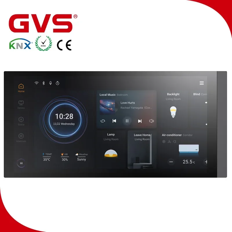 The newly released GVS KNX/EIB K-BUS smart home automation system 7-inch touch screen SIP video intercom  smart touch smart home