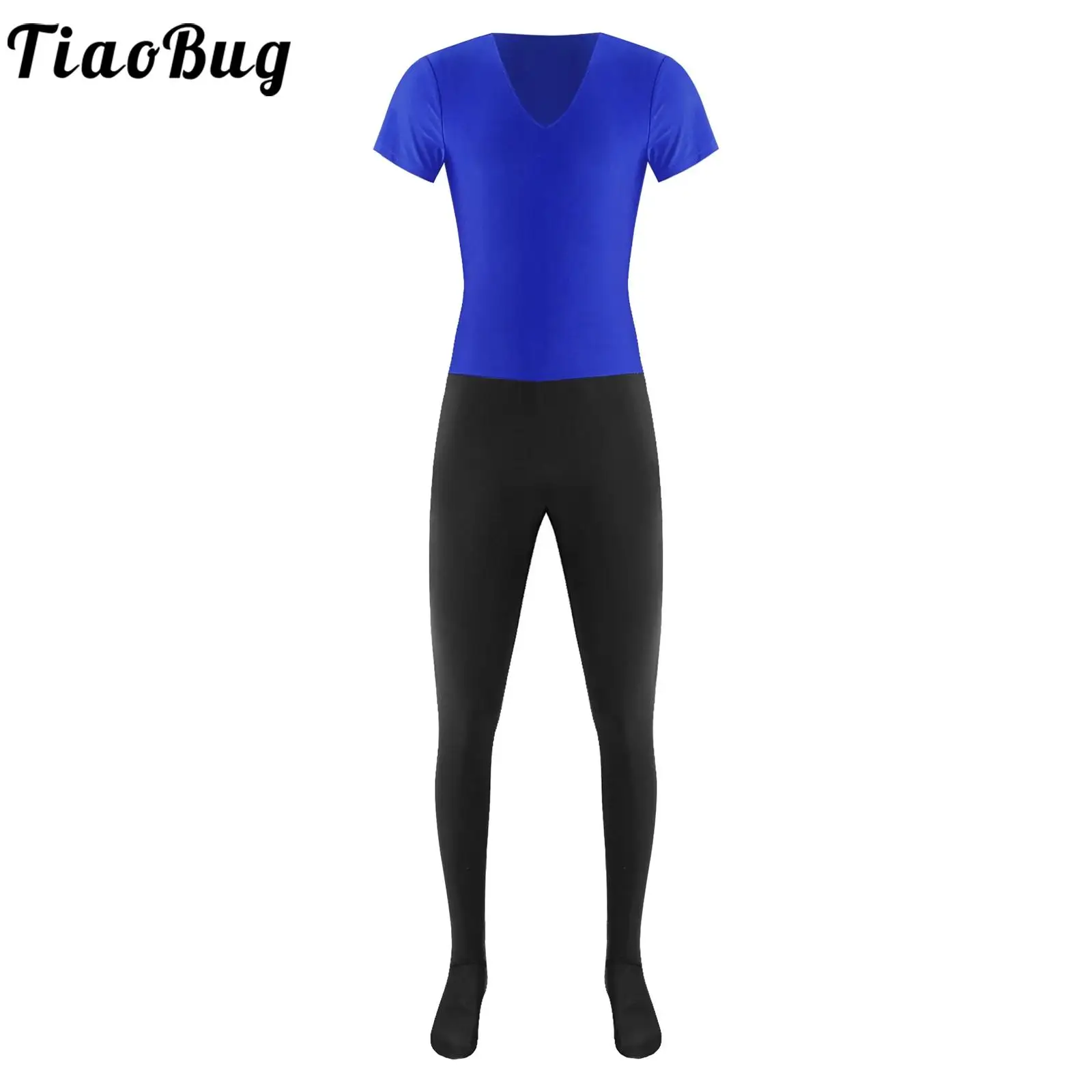

Men Dance Unitards Jumpsuit Short Sleeve One-piece Stretchy Full Bodysuit Yoga Workout Costume for Gymnastics Ballet Fitness