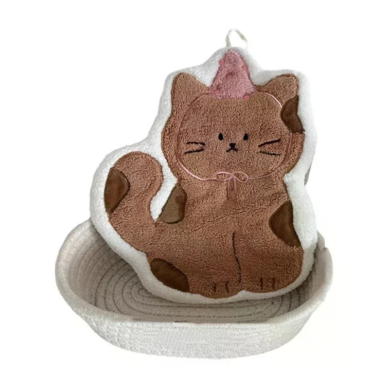 

。 Быстросохнущее полотенце для рук с простым узором, 1 шт., креативный дизайн, мультяшный рисунок, многофункциональное, двухслойное, утолщенное