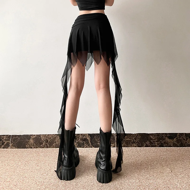 Spring New Solid Color All-match High Street Fashionable Personalized Tight Sexy Hot Cool Women's Tassel Pencil Skirt