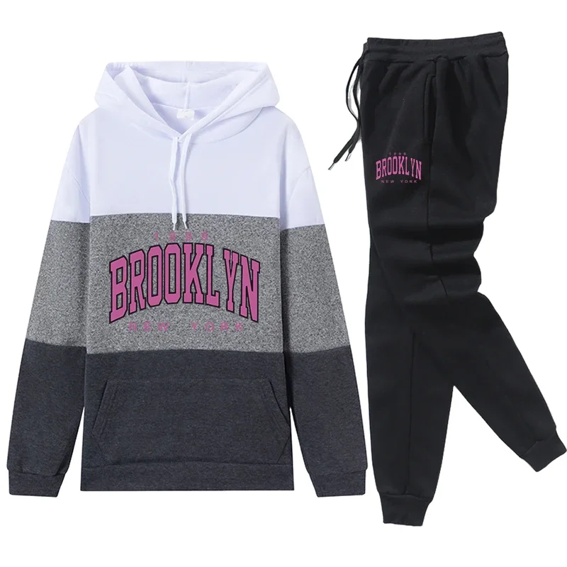 Women's Tracksuit Printing Casual Hooded Sweatshirts Outdoors Sports Jogging Clothing Autumn Winter Quality Fashion Streetwear