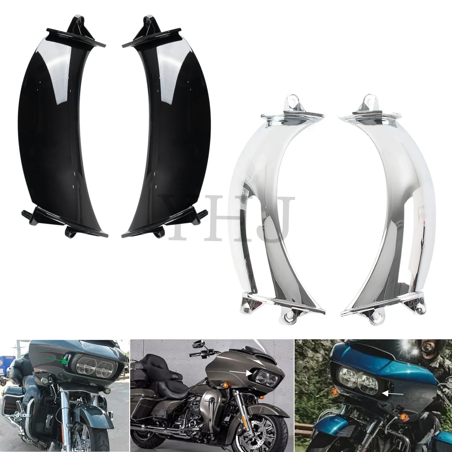 For Harley Road Glide FLTRX Ultra FLTRU Special FLTRXS Limited FLTRK 2015-Up Motorcycle Front Headlight Fairing Vents