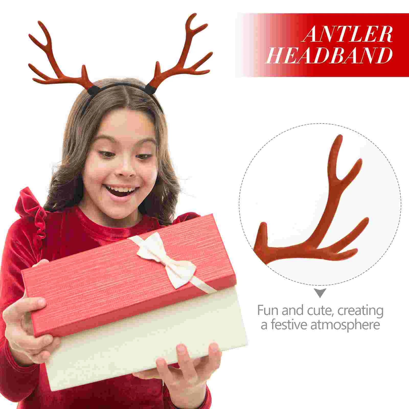 Big Antler Headband Headbands Lovely Christmas Elements Hairband Xmas Party Adorable Accessory Fabric Headdress Miss