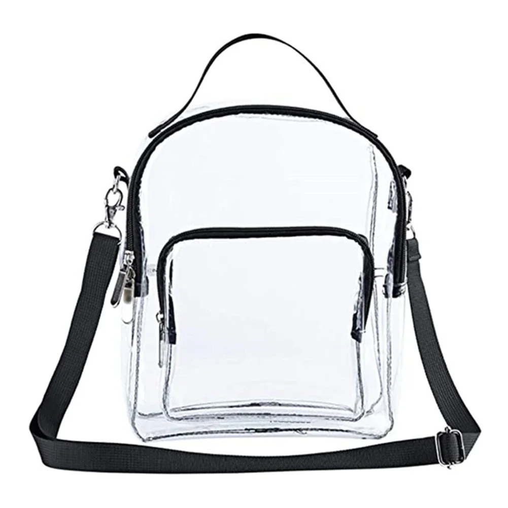 

Causual PVC Transparent Woman Crossbody Bags Clear Shoulder Bags Casual Handbags Small Phone Bags Wide Straps Messenger Bags