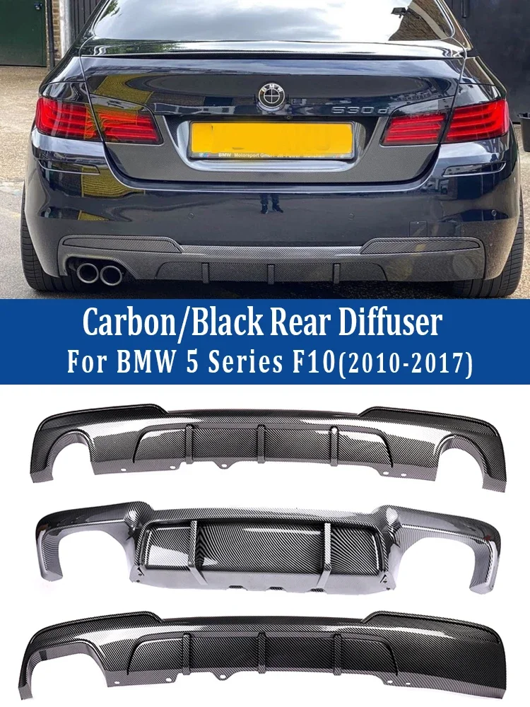 

For BMW 5 Series F10 F11 2010-2017 M Sport M Tech Carbon Rear Bumper Diffuser V Type Competition Diffusor Lip Car Accessories