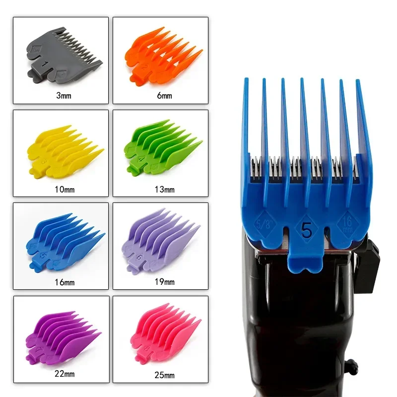 10 Piece Set Colored Limit Combs for Haircutting with Gradient Oil Head Electric Push Card Ruler Tool Haircutting Positioning