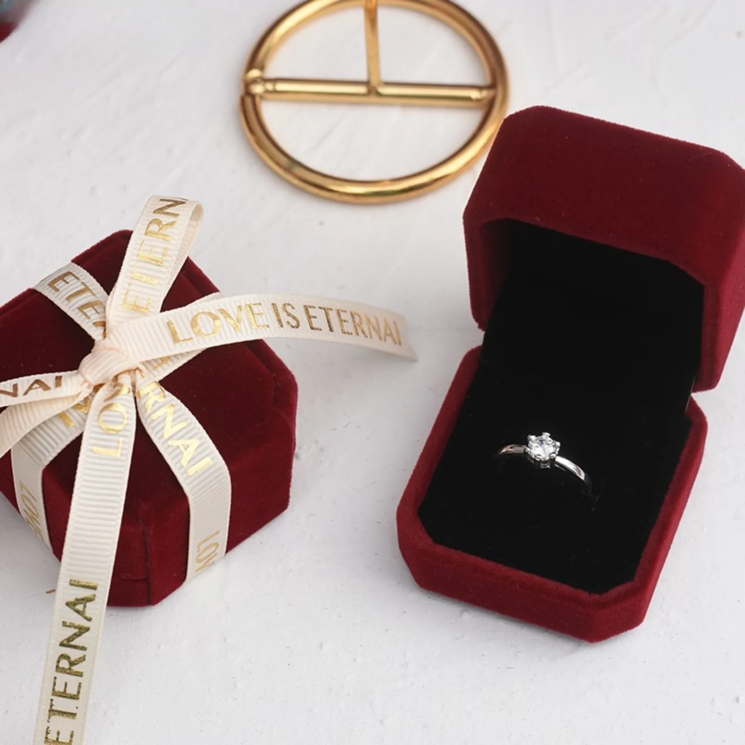 1PC Proposal Diamond Ring Box High End Vintage Velvet Jewelry Box Jewelry Jewelry Necklace Earrings Bracelet Ring Bracelet Box