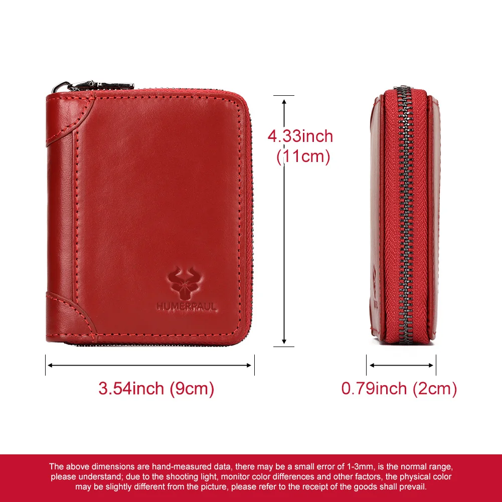 محفظة جلدية أصلية 100% مع فتحات بطاقات متعددة، حقيبة بطاقات الائتمان الصغيرة للسيدات والأعمال التجارية وبطاقة الهوية وحقيبة العملات المعدنية للرجال