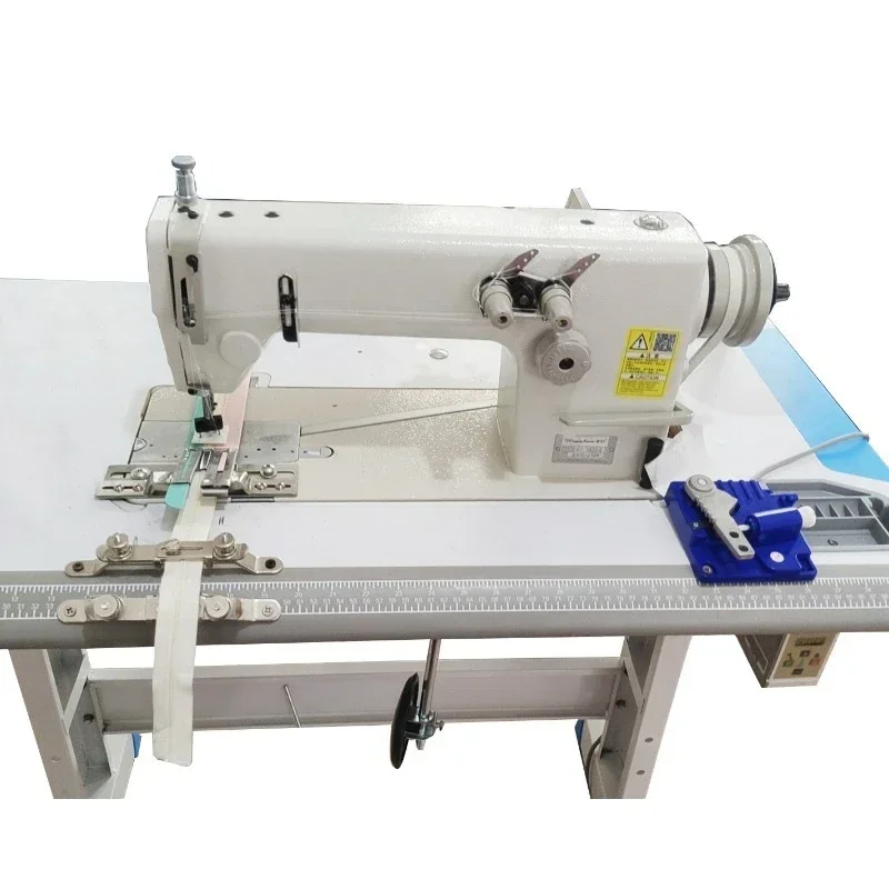 Edge crimping puller hemming device double zipper machine