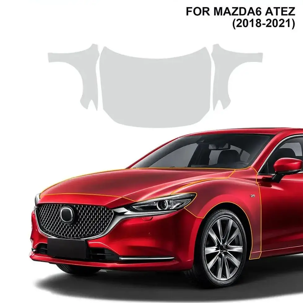 8.5Mil TPU Bumper Paint Protection Film For Mazda 6 Atenza 2018-2021 Pre-cut PPF Matte Clear Bra Car Body Anti-Scratch Resistant