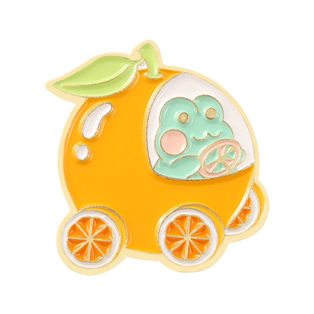 Broches Cartoons Kikker Fruit Vorm Email Reversspeldjes Accessoires Clips