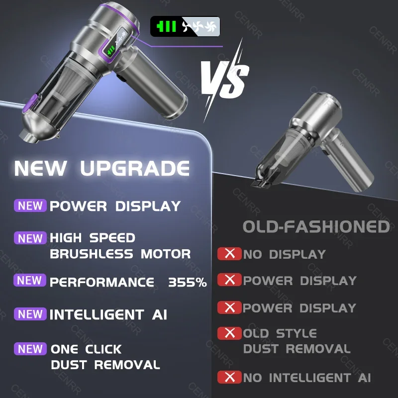 Car Cleaner Portable Car Vacuum Cleaner 998000PA Mini Car Vacuum Cleaner Cordless Strong Powerful for Home Handheld Blower for