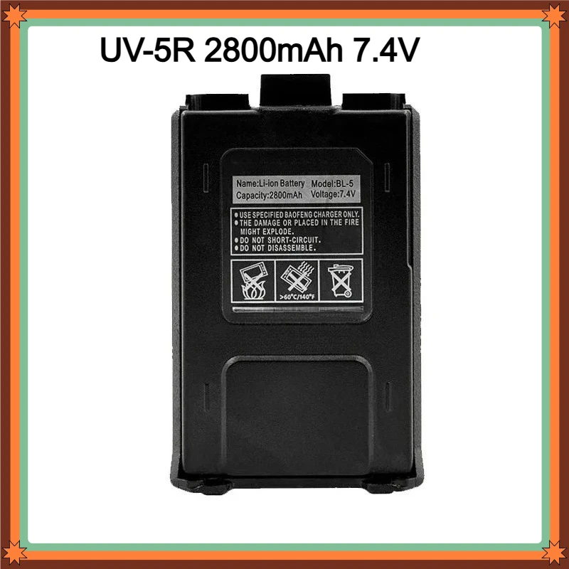 

Compatible with Baofeng UV-5R 2800mAh 7.4V Li-on Rechargeable Batteries UV5R Radio Accessories UV 5R Walkie Talkie Battery BL-5