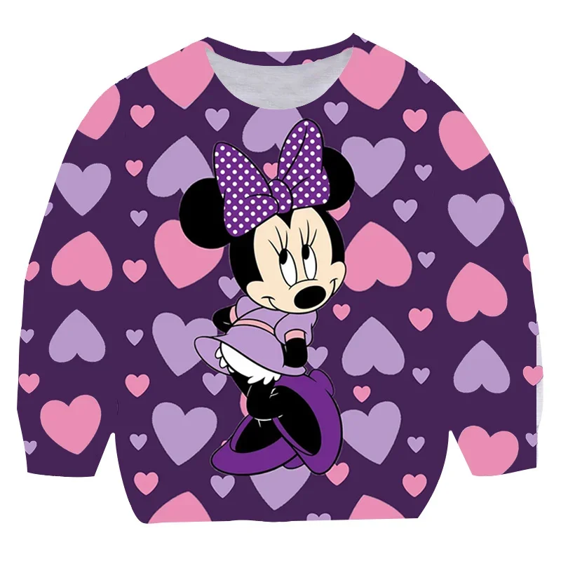 Baby Boys Mickey Mouse Sweatshirt Spring Autumn Cotton Casual Cartoon Minnie Mouse Clothes Fashion Tops for Kids 1-14 Year