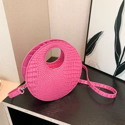 Sense of Luxury Circular PU Alligator Handbags Popularity Unique Design Super Cool Shoulder Women's Bags 2024 Fashion Hot Trendy