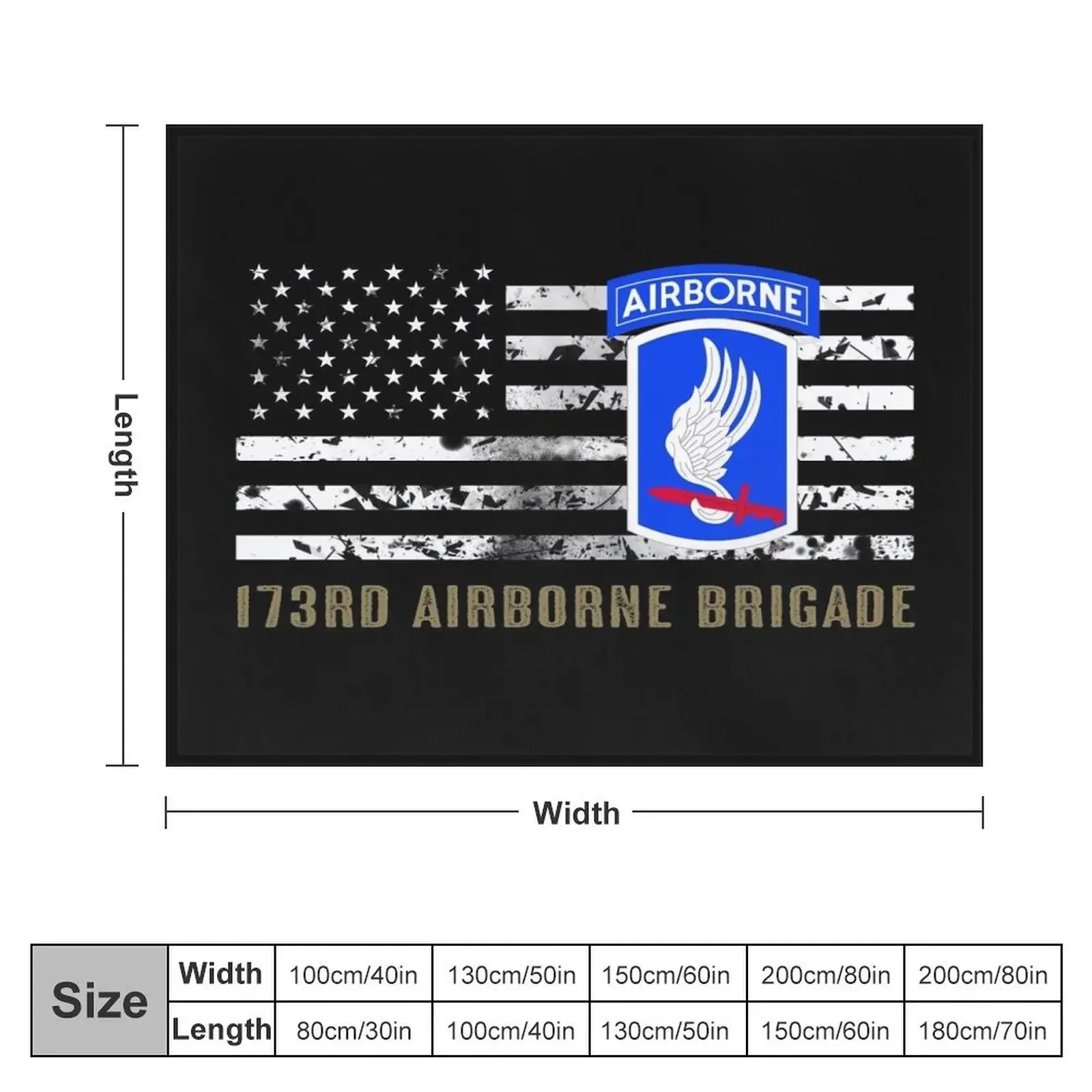 173rd Airborne Brigade (Distressed Flag) Throw Blanket Loose Softest Soft Blankets