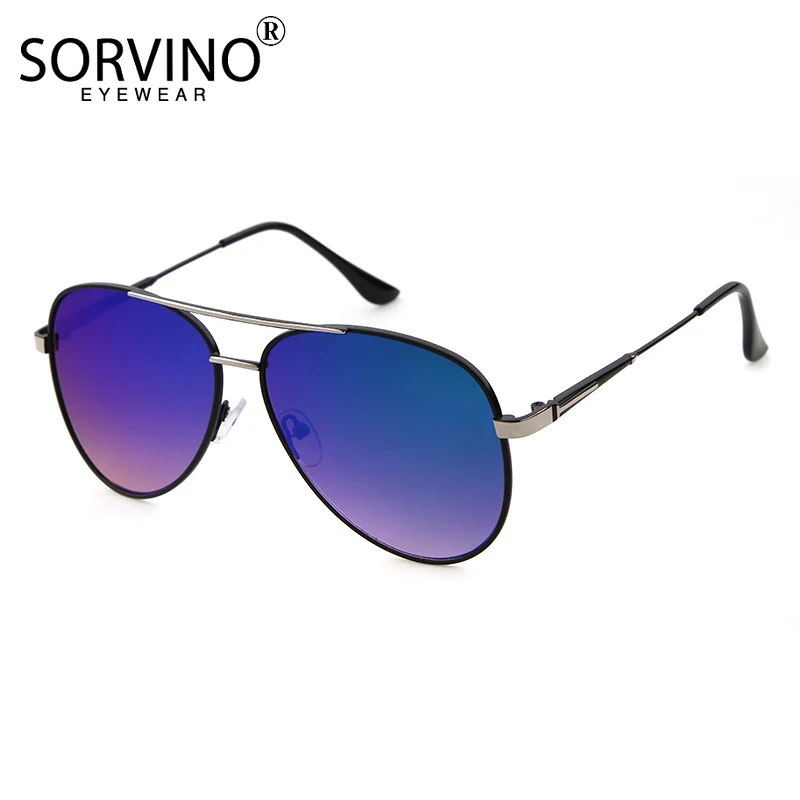 

Fashion Pilot Sunglasses Men Big Frame Vintage Film Mirror Lens Metal Shade Eyewear Double Trendy Male Unique Sun Glasses Female