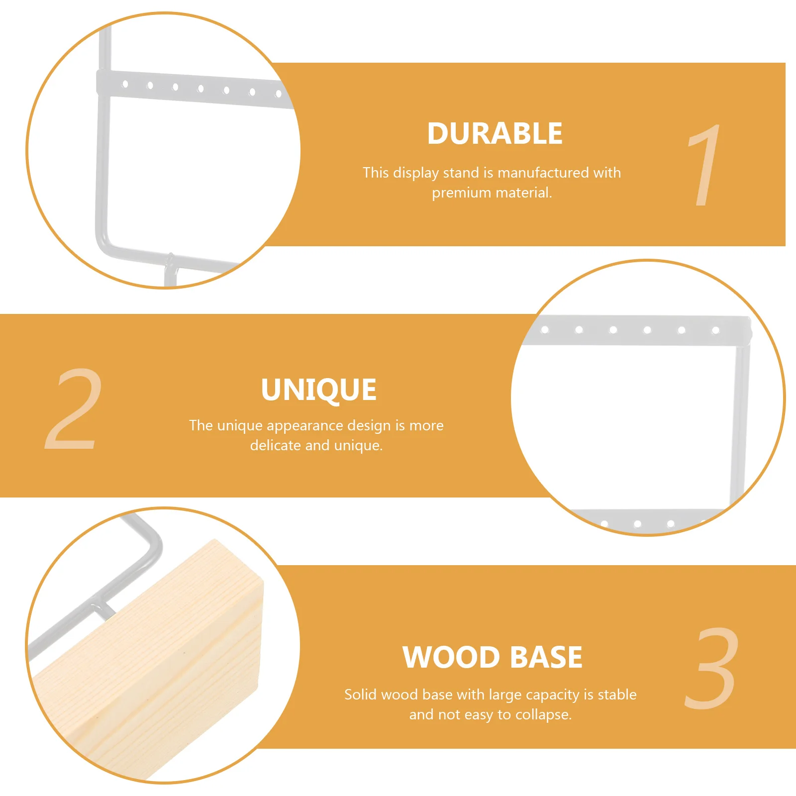 

Jewelry Display St Earring Storage Rack for Shop Bracelet Delicate Earrings Holder Wooden Metal Craftsmanship