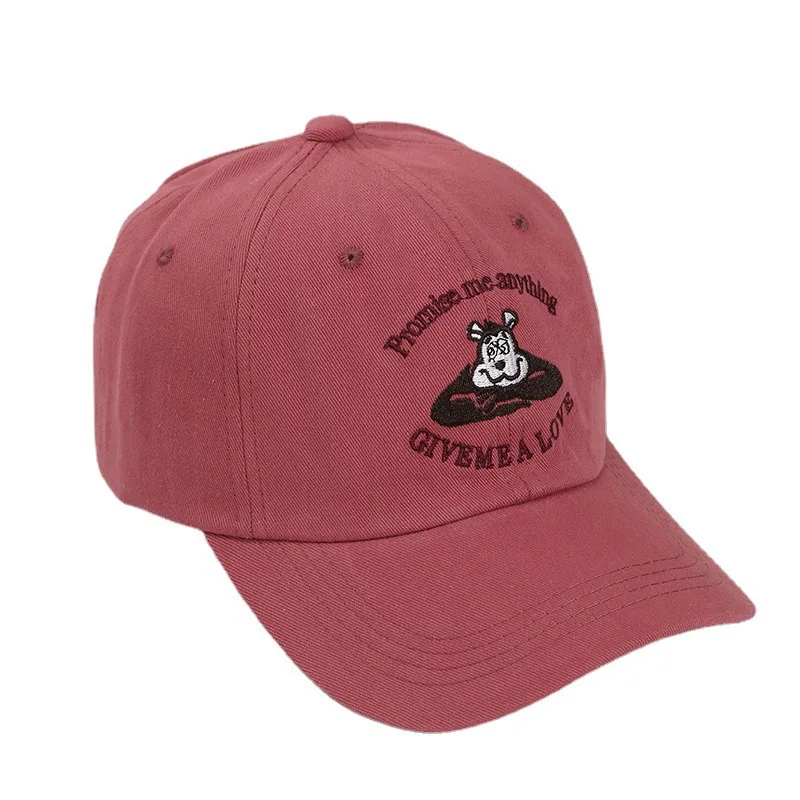 Letter cartoon bear embroidered baseball hat female spring and autumn Korean version 2024 new fashion cap male