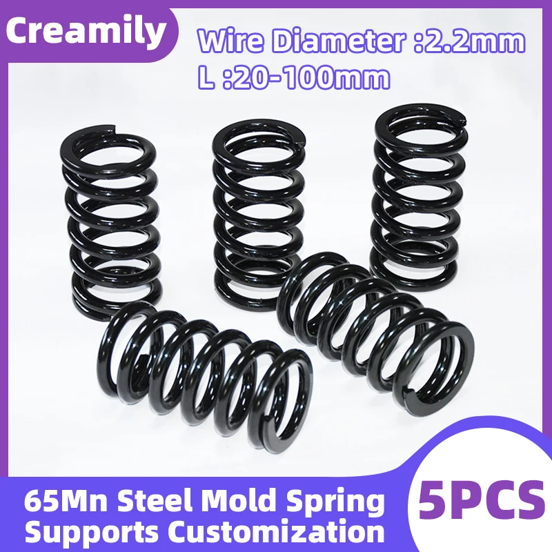 

Creamily 5PCS Spring Steel Compression Spring Release Mechanical Return Spring Pressure Spring Wire Diameter 2.2mm L 20-100mm