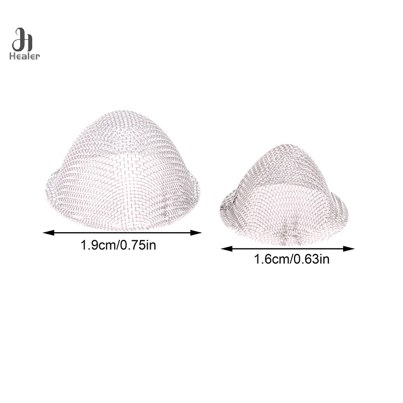 10Pcs Tobacco Pipe Metal Filter Ball Stainless Steel Screen Pipes Tube Cap Filter Mesh Household Tobacco Accessories