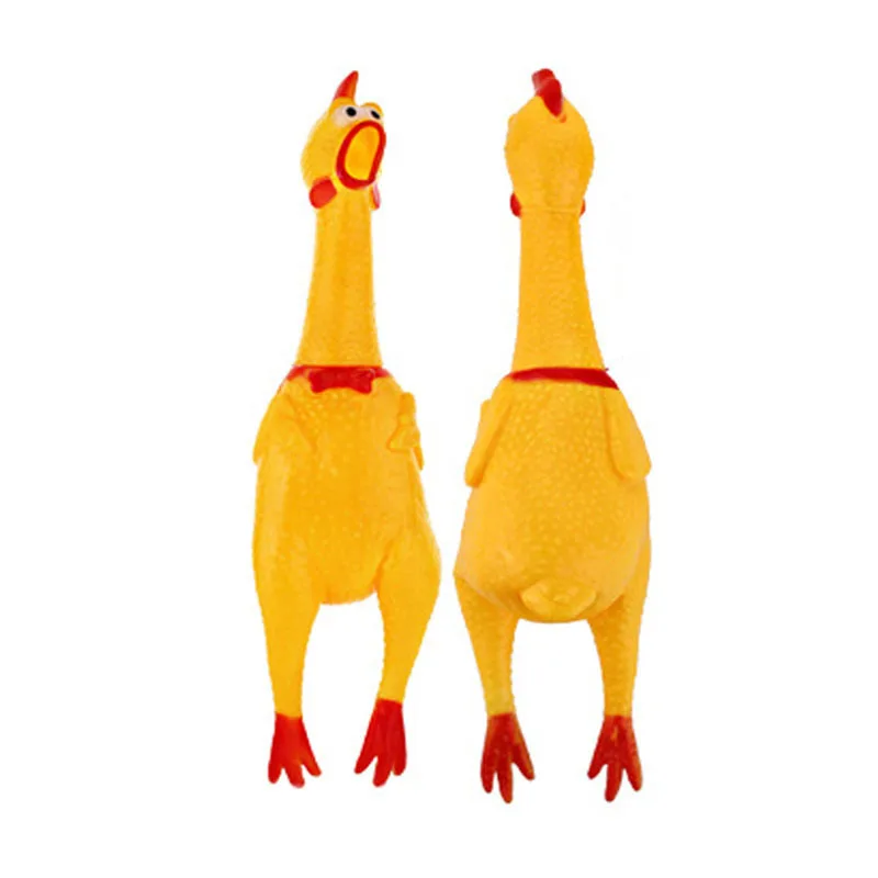 Pets Dog Toys Screaming Chicken Squeeze Sounding Toy For Dogs Yellow Rubber Funny Simulation Chicken Interactive Dog Chew Toys