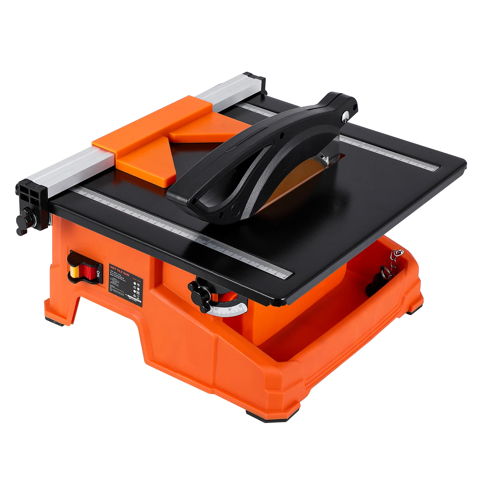 7 inch Wet Tile Saw Bevel Cuts Tile from 0 to 45 Degrees, Tile Cutter Wet Saw with Water Reservoir for Cutting Tiles and Stones, for DIY Enthusiasts