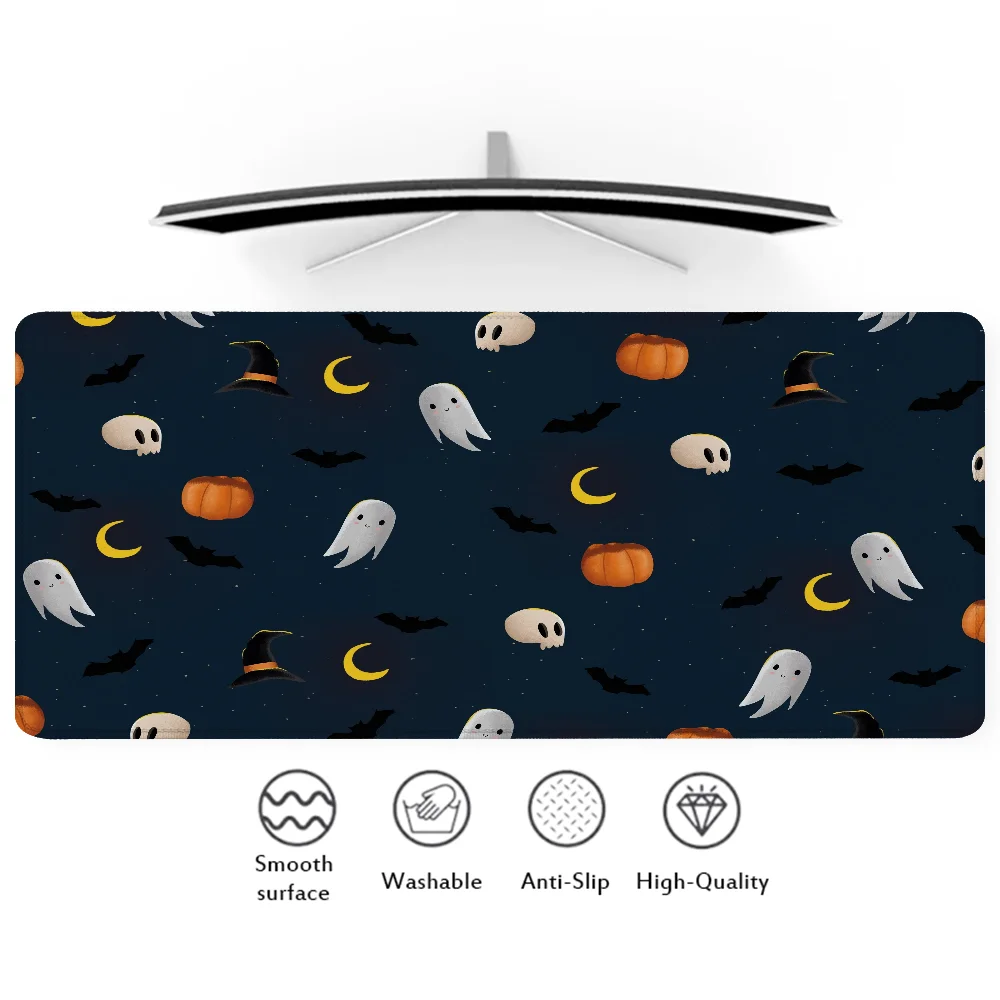 Halloween Pumpkins Keyboard Mouse Pad Gaming Accessories Computer Table Mousepad Gamer Desk Mat Pc Cabinet Xxl Large 900x400